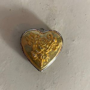 Necklace locket charm with flower design
